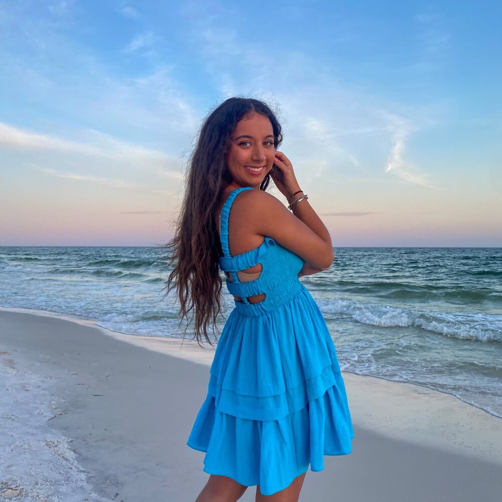 Blue Sundress Open Back Do+Be - image 2